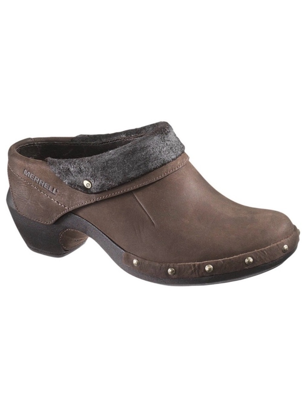 Merrell Luxe Wrap Clog Shoes Women’s Leather Brown Bitter Chocolate Size 7.5